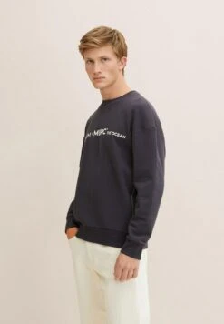 TOM TAILOR Denim Mit Logo Print  - Sweater - Coal Grey -Tom Tailor Winkel 57999e088f584fc4b0f15b93f5d61be4