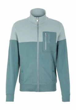 Tom Tailor Mit Colour Blocking - Sweater Met Rits - Deep Bluish Green -Tom Tailor Winkel 580e93d362ee4bad843f025766ddcac8