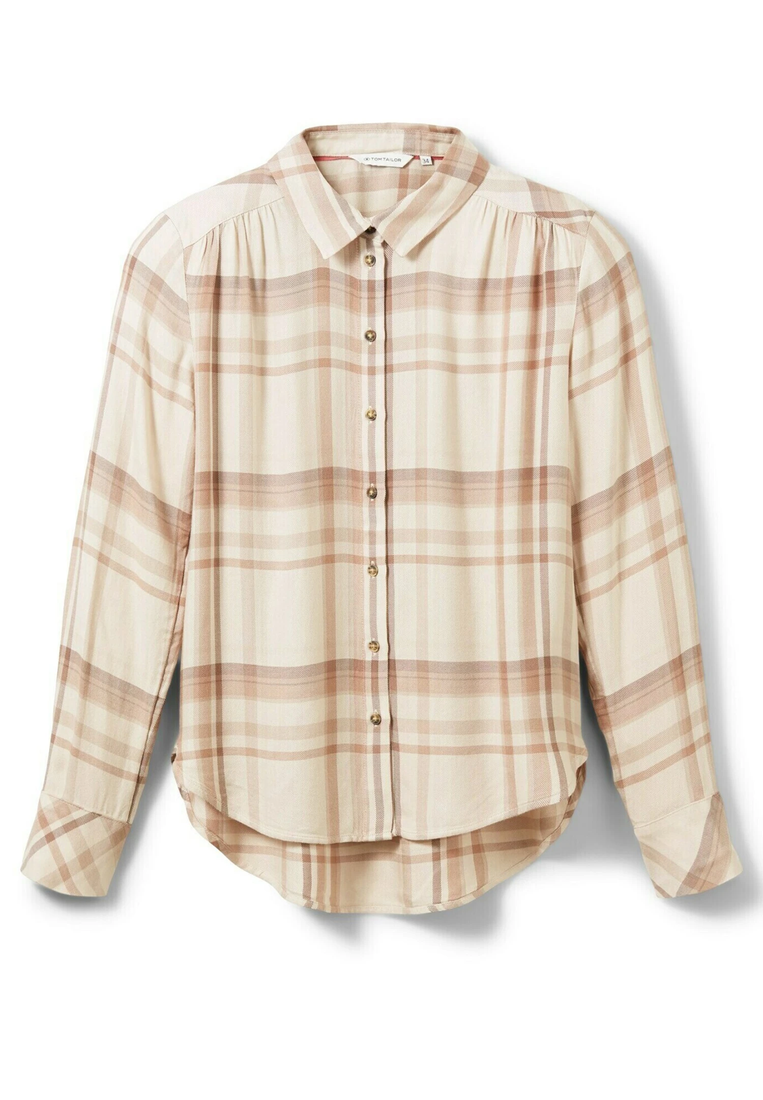 Tom Tailor Overhemdblouse - Beige Check 7 Tom Tailor Overhemdblouse - Beige Check - Afbeelding 5