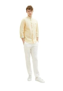 Tom Tailor Mit Struktur - Overhemd - Yellow Pinstripe