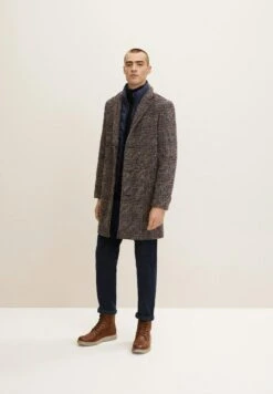 Tom Tailor Mantel - Blue Brown Boucle Wool Check -Tom Tailor Winkel 5a49db6fe1fa4c98a619b89fe122714f