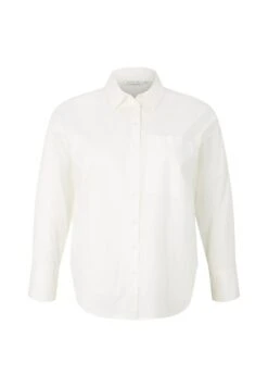 Tom Tailor Plus - Mit Abgerundetem Sau - Overhemdblouse - Whisper White