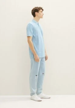 TOM TAILOR Denim Poloshirt - Washed Out Middle Blue -Tom Tailor Winkel 5bffb057785f4bf69d49fb93f67020a8