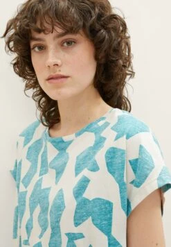 Tom Tailor Gemustertes- T-Shirt Print - Petrol Big Abstract Design -Tom Tailor Winkel 5c386ec6d014442d8dc0af4d4ee29bb6