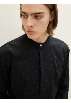 TOM TAILOR Denim Mit Stehkragen - Overhemd - Black Tonal Mini Leaf Print -Tom Tailor Winkel 5cabef5d60cd47e195aec1940c2bb98c