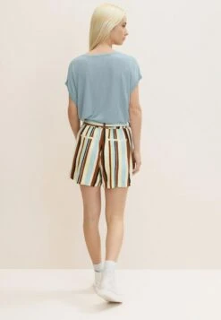 TOM TAILOR Denim Mit Blumenmuster Und Integriertem Gürtel - Shorts - Multicolor Vertical Stripe -Tom Tailor Winkel 5dfd81e1c53b40468bee0c991da652e2