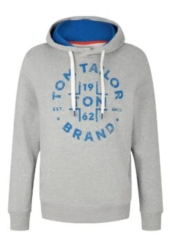 Tom Tailor Mit Kapuze Und Logoprint - Hoodie - Grey Heather Melange