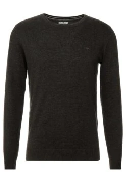 Tom Tailor Basic Crew Neck - Trui - Black Grey Melange -Tom Tailor Winkel 627de76e24644ec699f3a21e84c16fa2