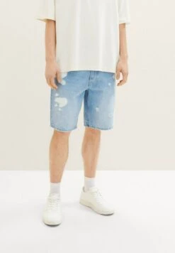 TOM TAILOR Denim Loose Fit - Jeansshort - Destroyed Bleached Blue Denim -Tom Tailor Winkel 62a0131b8b2b4b2194e63811ea8f01f4