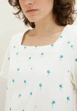 Tom Tailor Blouse - Offwhite Palm Design -Tom Tailor Winkel 62a40cde75994f06a016ee5440a605f6