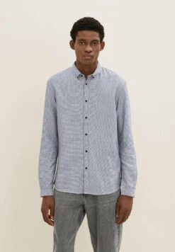 TOM TAILOR Denim Mit Struktur - Overhemd - Light Beige Black Structure