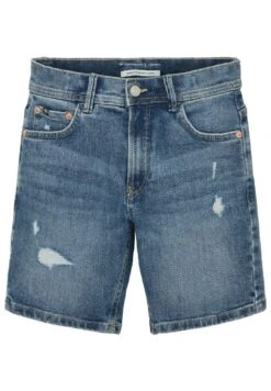 Tom Tailor Im Used-Look - Jeansshort - Destroyed Mid Stone Blue Denim