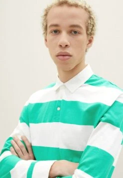 TOM TAILOR Denim Relaxed Stripe- Poloshirt - Green Large Stripe -Tom Tailor Winkel 65f465a32d0d4644af2d033e47881abf