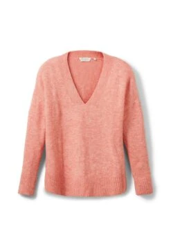 TOM TAILOR Denim Cosy V-Neck- Trui - Peach Pink Melange -Tom Tailor Winkel 67199cd1d0e34dcca3f1522f73576a5f