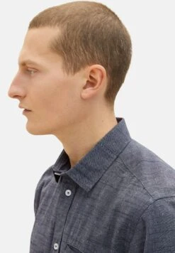 Tom Tailor Kurzarm Mit Struktur - Overhemd - Navy White Fil A Fil Dobby -Tom Tailor Winkel 6817b2613daf44c9baeb97a979bd5fdf