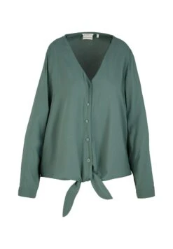 TOM TAILOR Denim Langarm Mit Knotendetail - Blouse - Green Dust