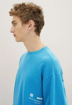 TOM TAILOR Denim Strick Mit Print  - Sweater - Sublime Teal Blue -Tom Tailor Winkel 6a266e36676441338f278cdb3a2732e2