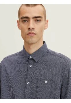 Tom Tailor Overhemd - Navy White Structure -Tom Tailor Winkel 6bb11c75b5f74737aa582f952422e788