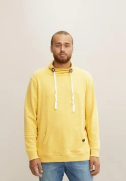 Tom Tailor Mit Schalkrage - Sweater - Pleasant Yellow Snow Melange