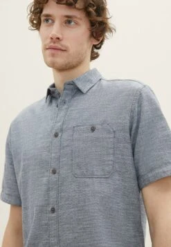 Tom Tailor Kurzarm Mit Brusttasche - Overhemd - Navy Herringbone Structure -Tom Tailor Winkel 6ef9b2e69f114b8aad6d5a92b93a8127