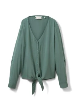 TOM TAILOR Denim Langarm Mit Knotendetail - Blouse - Green Dust -Tom Tailor Winkel 700f63eab9004516b4d8743afb6b3844