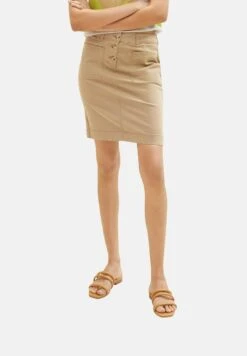 Tom Tailor Mit Taschen - Jeansrok - Splashed Clay Beige