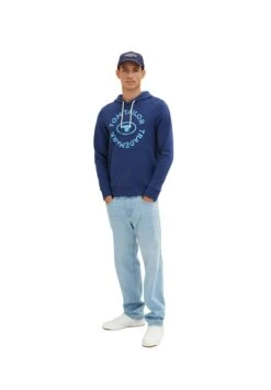 Tom Tailor Mit Logo-Print - Hoodie - Cosmos Blue