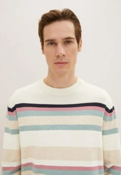 Tom Tailor Mit Streifenmuster - Trui - Off White Rose Multicol Stripe -Tom Tailor Winkel 7253e7570f8e47788bb3466221d58b6d