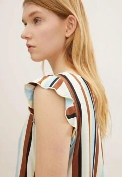 TOM TAILOR Denim V-Neck- T-Shirt Print - Multicolor Vertical Stripe -Tom Tailor Winkel 73c81ab0e9634deca3b21b46a8176b27