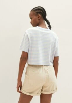TOM TAILOR Denim Cropped - T-Shirt Print - Mid Blue Sand Stripe -Tom Tailor Winkel 742dcbcf85df4f70a7f7ba6232810fb9