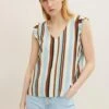 TOM TAILOR Denim V-Neck- T-Shirt Print - Multicolor Vertical Stripe -Tom Tailor Winkel 742e91d14e5940bf8041907b0f105e44