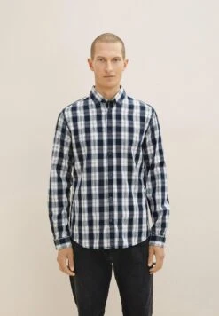Tom Tailor Overhemd - Navy Off White Check