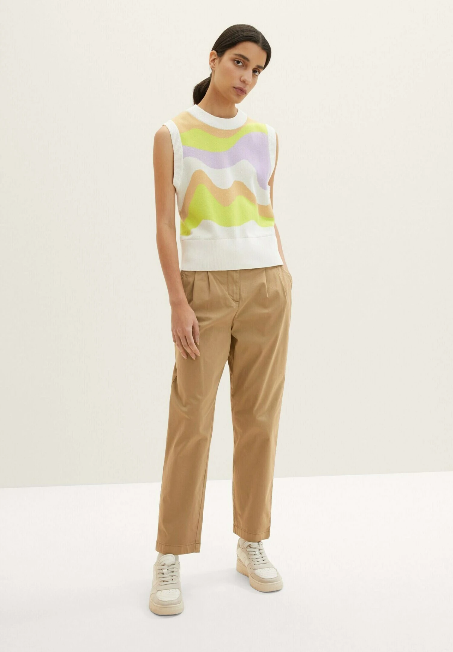 Tom Tailor Paperbag Mit Abnähern - Chino - Splashed Clay Beige 3 Tom Tailor Paperbag Mit Abnähern - Chino - Splashed Clay Beige