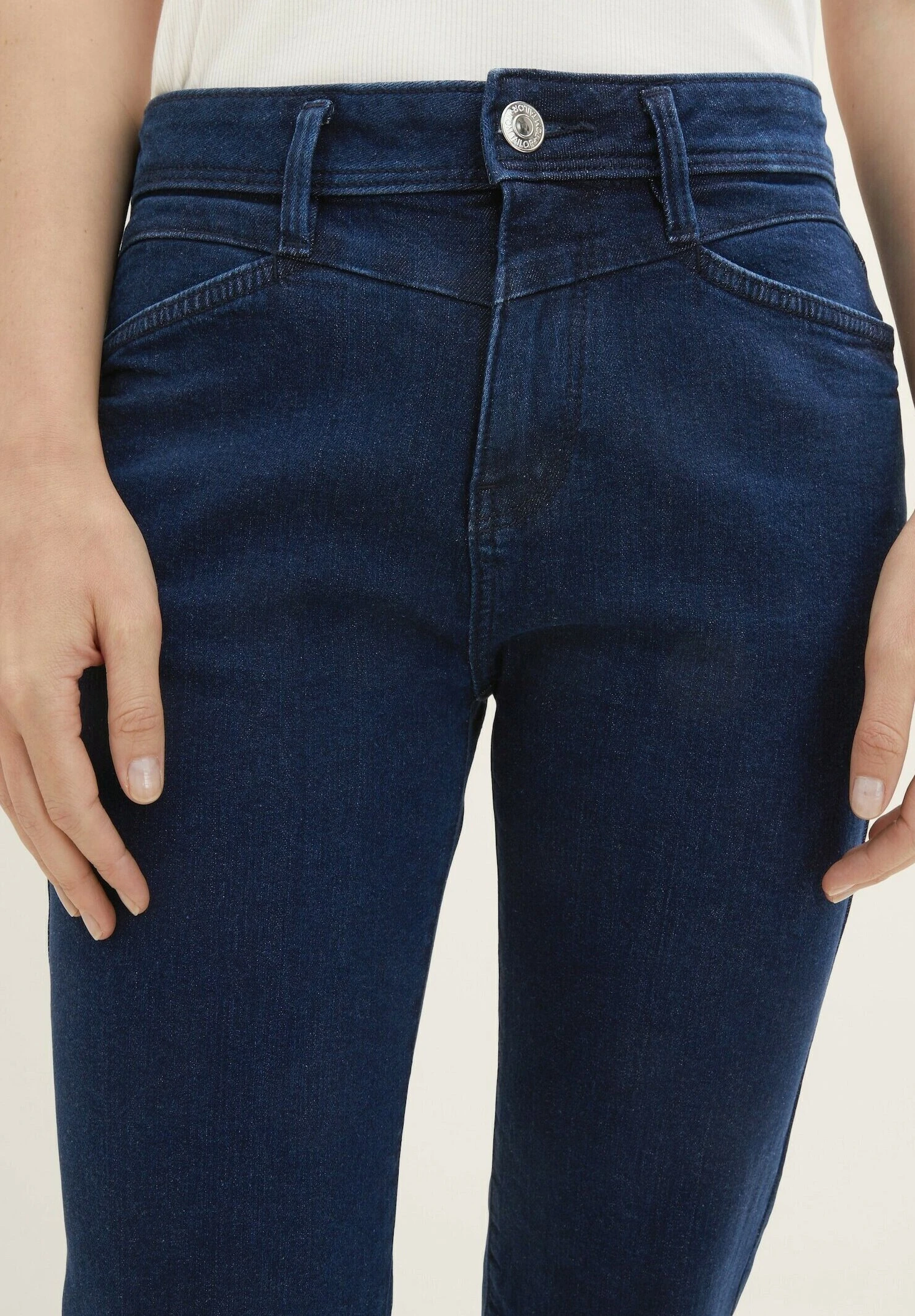 Tom Tailor Kate Straight - Straight Leg Jeans - Clean Dark Stone Blue Denim 6 Tom Tailor Kate Straight - Straight Leg Jeans - Clean Dark Stone Blue Denim - Afbeelding 4