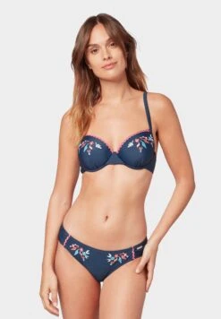 Tom Tailor Mit Blumenmuster - Bikinitop - Dress Blue