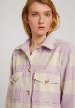 TOM TAILOR Denim Halflange Jas - Beige Rose Check -Tom Tailor Winkel 775a4af4d6544bf6b5372b54a75a7a14