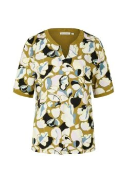 Tom Tailor T-Shirt Print - Olive Colorful Floral Design