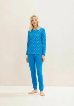 Tom Tailor Mit Print - Pyjamashirt - Blue-Medium-Allover