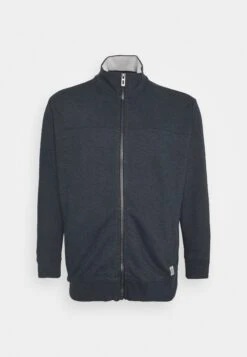 Jacket With Cutline - Sweater Met Rits - Sky Captain Blue/White Melange