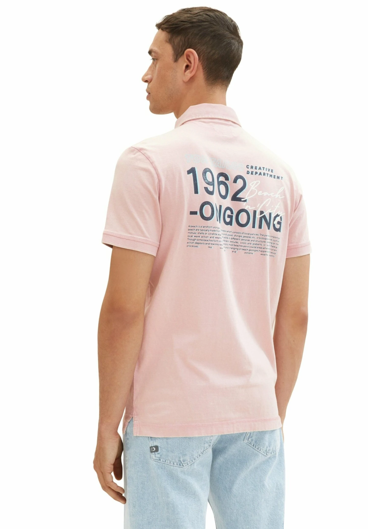 Tom Tailor Mit Logo Print - Poloshirt - Morning Pink 4 Tom Tailor Mit Logo Print - Poloshirt - Morning Pink - Afbeelding 2