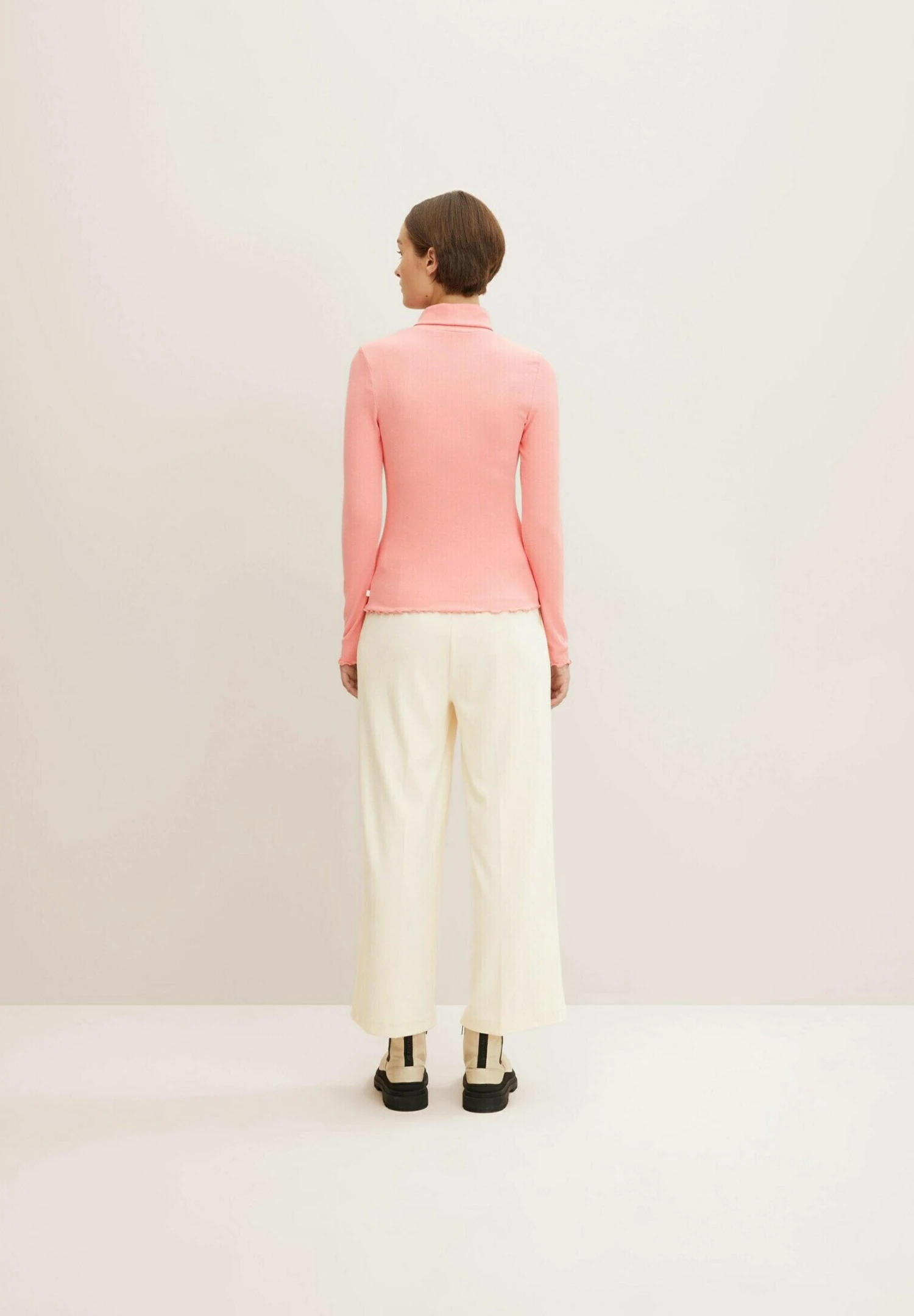 TOM TAILOR Denim Rollkragen - Trui - Peach Pink 5 TOM TAILOR Denim Rollkragen - Trui - Peach Pink - Afbeelding 3