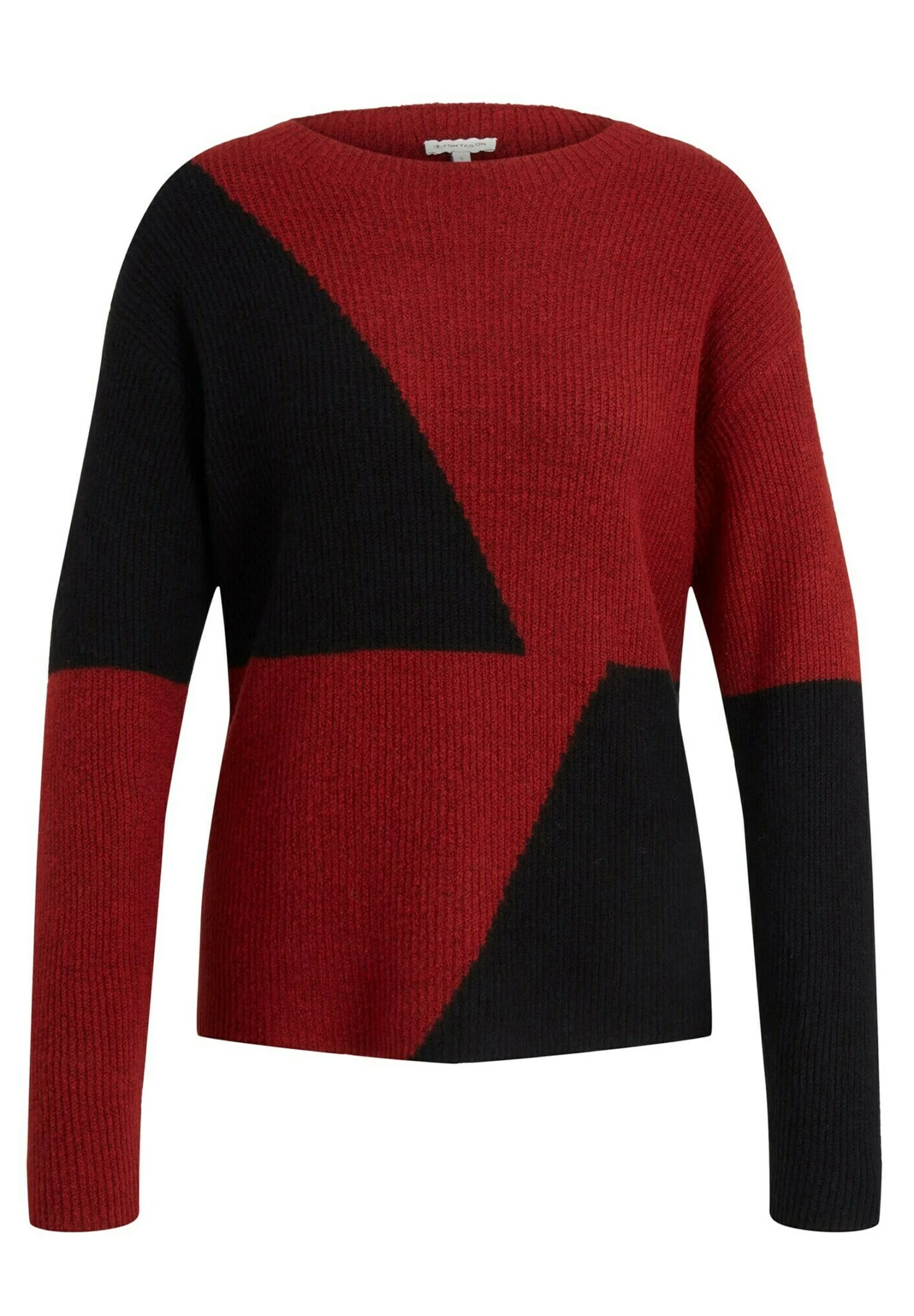Tom Tailor Trui - Maroon Black Color Block 7 Tom Tailor Trui - Maroon Black Color Block - Afbeelding 5