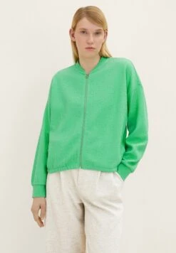 TOM TAILOR Denim Mit Struktur - Sweater Met Rits - Strong Green