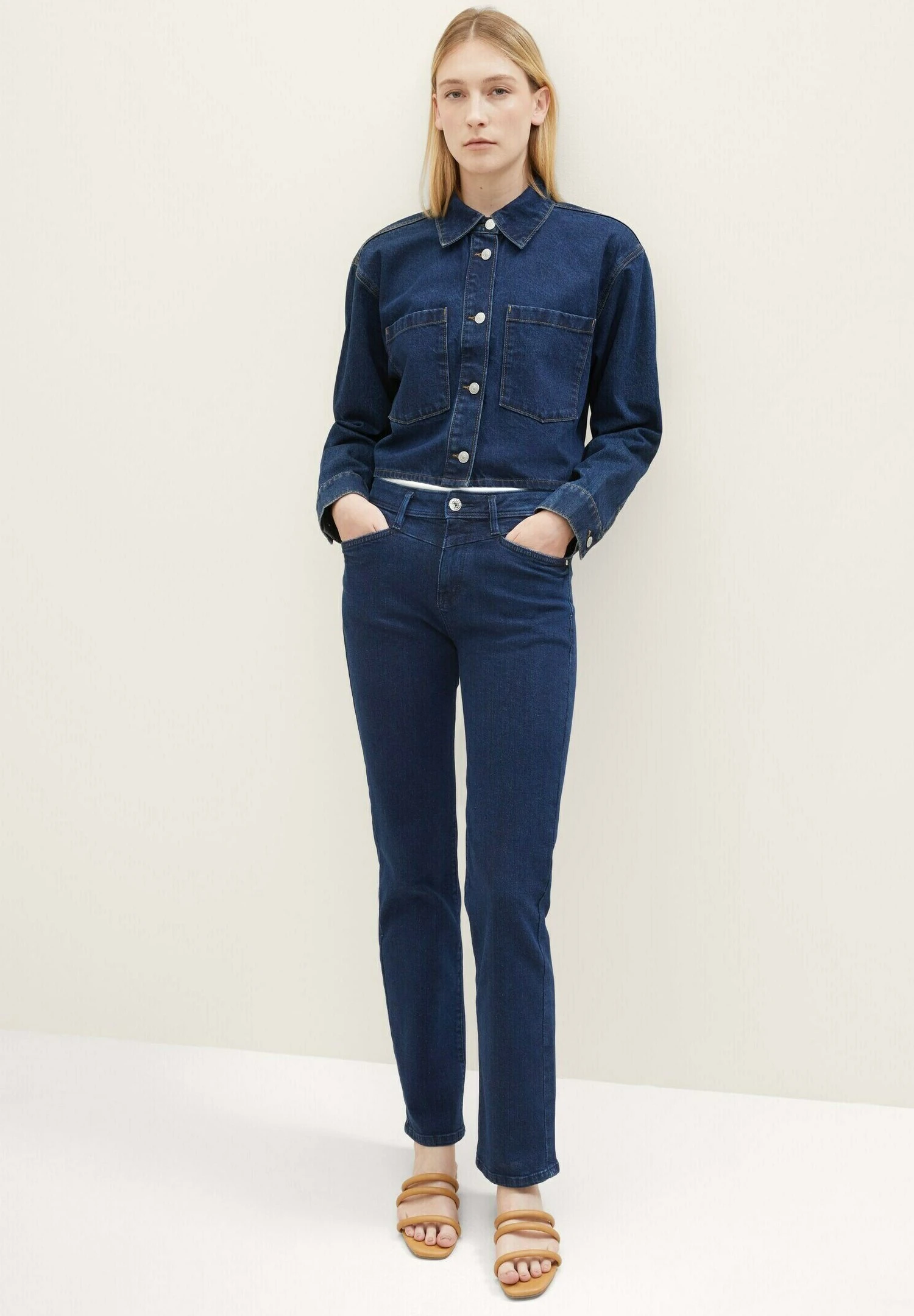 Tom Tailor Kate Straight - Straight Leg Jeans - Clean Dark Stone Blue Denim 4 Tom Tailor Kate Straight - Straight Leg Jeans - Clean Dark Stone Blue Denim - Afbeelding 2