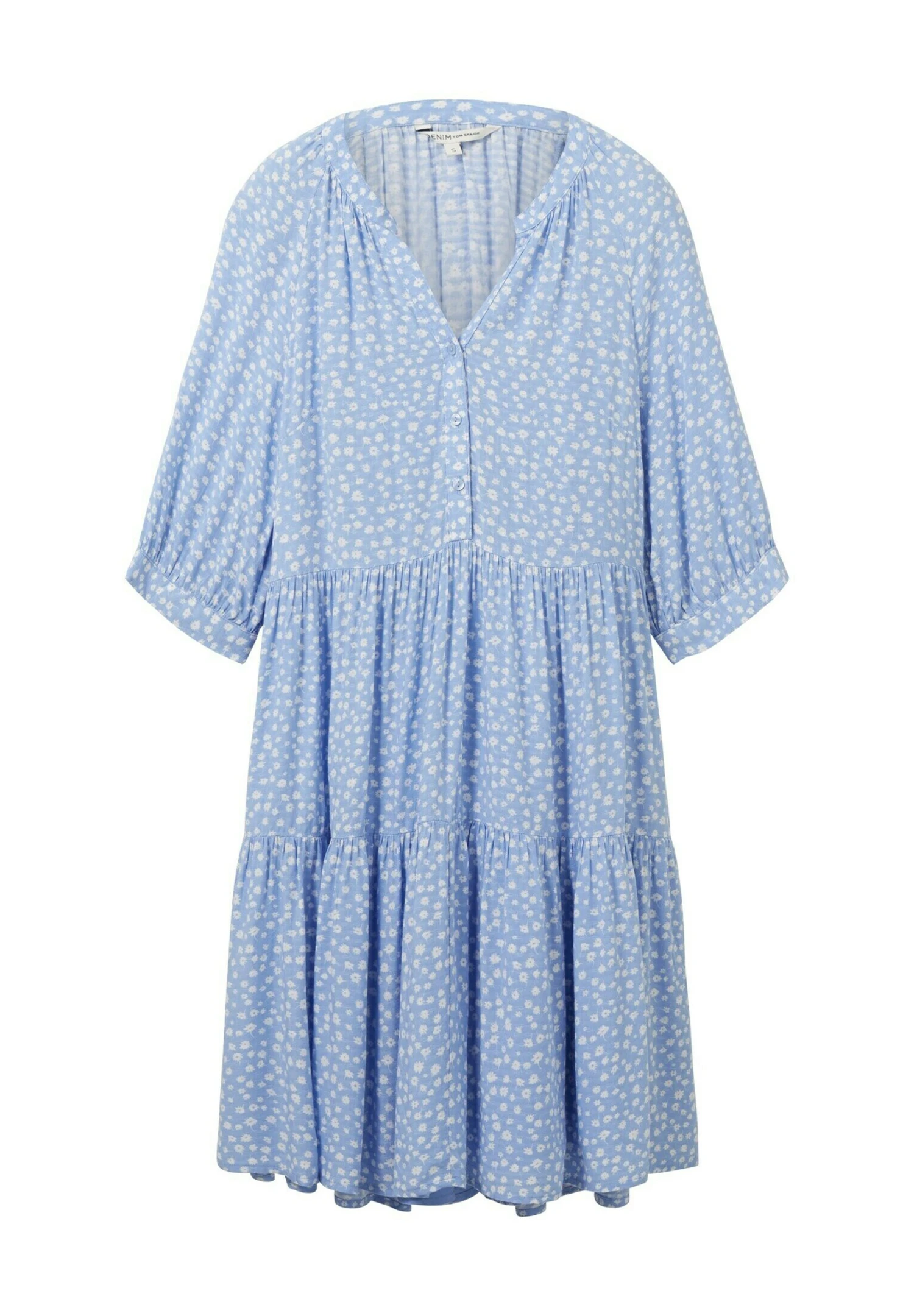 TOM TAILOR Denim Mit Volants - Jurk - Light Blue Flower Print 7 TOM TAILOR Denim Mit Volants - Jurk - Light Blue Flower Print - Afbeelding 5