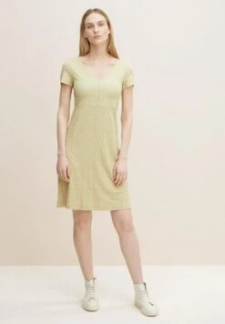 Tom Tailor Jerseyjurk - Green Small Leaf Design