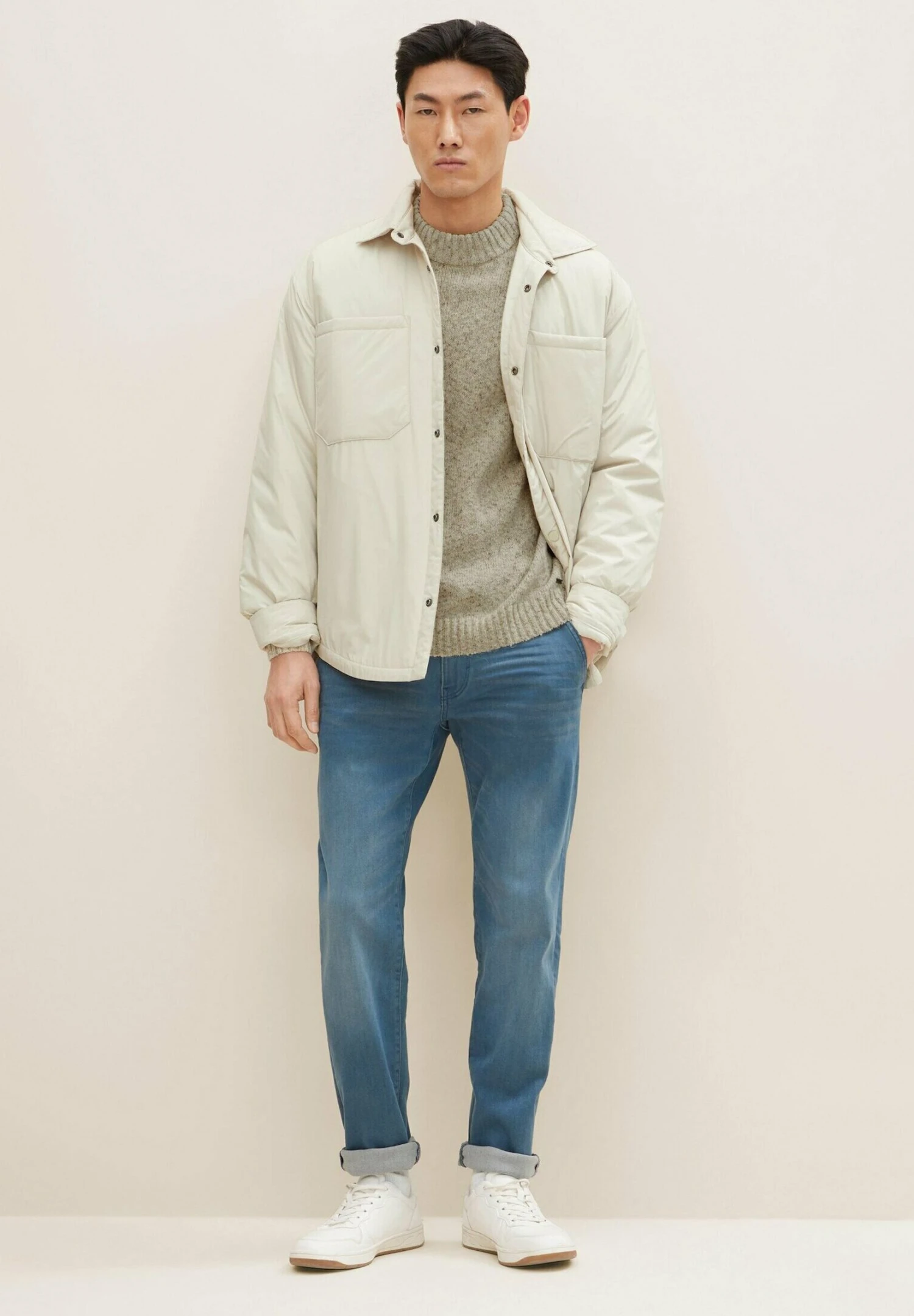 Tom Tailor Straight Leg Jeans - Mid Stone Blue Grey Denim 4 Tom Tailor Straight Leg Jeans - Mid Stone Blue Grey Denim - Afbeelding 2