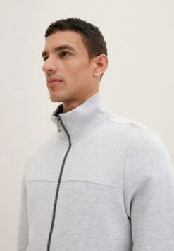 Tom Tailor Sweater Met Rits - Light Stone Grey Melange -Tom Tailor Winkel 85abe7f03e8d45119f5dc90a0ab588c3