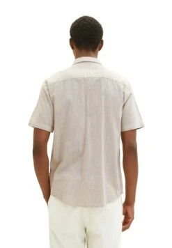 Tom Tailor Kurzarm - Overhemd - Desert Fawn Horizontal Stripe -Tom Tailor Winkel 86d3c1951918466abe78aeec4383c2ab