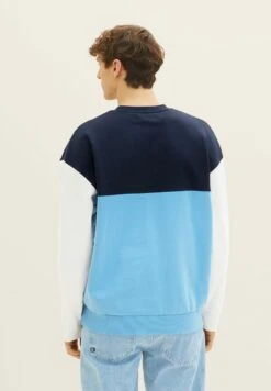 Tom Tailor Relaxed Colorblock - Sweater - Rainy Sky Blue -Tom Tailor Winkel 8772f0ce395144a29b25f96fdc002cb0